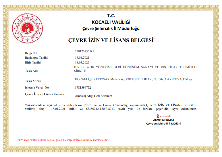 Çevre izin ve lisans